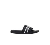 Emporio Armani Logo Tape Slides, Black/White, Designer Pool Sandals (Black/White, UK Footwear Size System, Adult, Men, Numeric, Medium, 8)