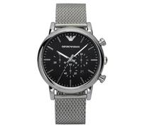 Emporio Armani Luigi AR1811 Men's Chronograph Watch - 41mm Black Dial Silver Mesh Bracelet