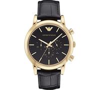 Emporio Armani AR1917 Chronograph Black Leather Strap Watch