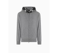 EMPORIO ARMANI Man Basic Terry Hoodie Zip Sweatshirt Grey XL