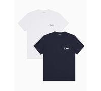 EMPORIO ARMANI Man Bold Monogram 2-Pack Crew Neck T-Shirt White XXL