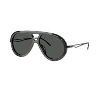 Emporio Armani Man Sunglass EA4242U - Frame color: Shiny Striped Grey, Lens color: Dark Grey