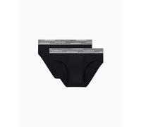 Emporio Armani Man's Allover Logo Elastic 2-Pack Brief Black XL