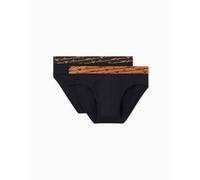 Emporio Armani Man's Allover Shiny Logoband 2-Pack Brief Black S