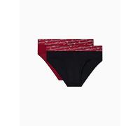 Emporio Armani Man's Allover Shiny Logoband 2-Pack Brief Black XL