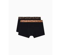 Emporio Armani Man's Allover Shiny Logoband 2-Pack Trunk Black M