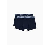 Emporio Armani Man's Allover Shiny Logoband 2-Pack Trunk Blue S