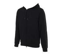 Emporio Armani Bodywear Basic Terry Tape Zip Through Hooded Lounge Top, Black, Size L, Men Black