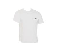 Emporio Armani Man's Bold Monogram 2-Pack Crew Neck T-Shirt, White, L, Fitted