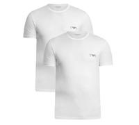 Emporio Armani Man's Bold Monogram 2-Pack Crew Neck T-Shirt, White, XXL, Fitted