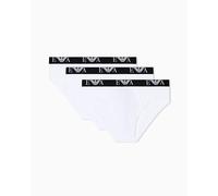 Emporio Armani Man's Bold Monogram 3-Pack Brief, White, XXL