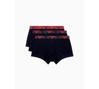 Emporio Armani Man's Bold Monogram 3-Pack Trunk Black S