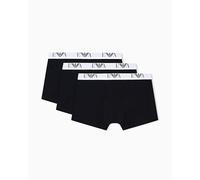 Emporio Armani Man's Bold Monogram 3-Pack Trunk, Black, XL