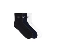 EMPORIO ARMANI Man's Casual Cotton 3-Pack Ankle Socks, Multicolor, One Size