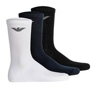 EMPORIO ARMANI Man's Casual Cotton 3-Pack Short Socks, Multicolor, One Size