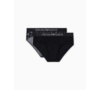 Emporio Armani Man's Classic Pattern Mix 2-Pack Brief Black XXL