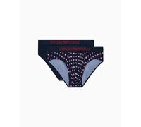 Emporio Armani Man's Classic Pattern Mix 2-Pack Brief Blue S