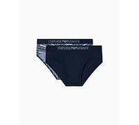 Emporio Armani Man's Classic Pattern Mix 2-Pack Brief Blue S