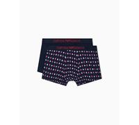 Emporio Armani Man's Classic Pattern Mix 2-Pack Trunk Blue M