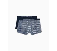 Emporio Armani Man's Classic Pattern Mix 2-Pack Trunk Blue S