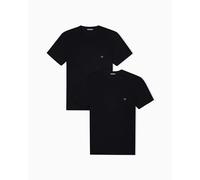 Emporio Armani Man's Core Logoband 2-Pack Crew Neck T-Shirt, Black, M, Regular