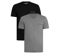 Emporio Armani Man's CORE Logoband 2-Pack V Neck T-Shirt Black XL Regular FIT