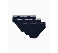 EMPORIO ARMANI Man's Core Logoband 3-Pack Brief, Blue, M