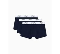 Emporio Armani Men's CORE Logoband Trunk, 3-Pack, Armani Blue, L