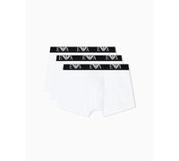 Emporio Armani Man's Core Logoband 3-Pack Trunk, White, XL