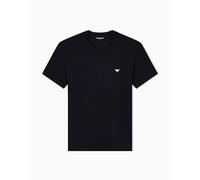 Emporio Armani Man's Essential Cotton V Neck T-Shirt, Black, L, Fitted