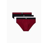 Emporio Armani Man's Essential LOGOLABEL 3-Pack Brief Black S