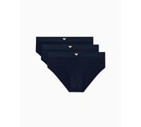 Emporio Armani Man's Essential LOGOLABEL 3-Pack Brief Blue XXL