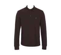 Emporio Armani MAN'S ICONIC PIQUET POLO SWEATSHIRT BROWN M