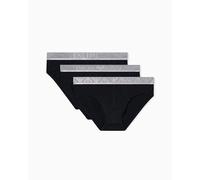 Emporio Armani Man's Shiny Logoband Pack 3-Pack Brief Black L