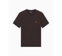 Emporio Armani Man's Soft Modal V Neck T-Shirt Brown M Fitted FIT