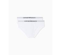 Emporio Armani Man's Soft Touch Bamboo Viscose 2-Pack Brief, White, L