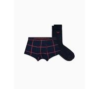 EMPORIO ARMANI Men's Trunk + Socks Gift Set, Blue, XL