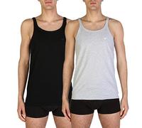 Emporio Armani Men's 111612CC722 Pyjama Top, Multicoloured (Nero/Grigio Melange 97120), S (Pack of 2)
