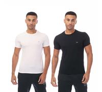 Emporio Armani Mens 2 Pack Assorted Crew Neck T-Shirt in Navy-White Cotton - Size Small