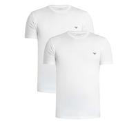 Emporio Armani Man's Soft Touch Bamboo Viscose 2-Pack Crew Neck T-Shirt, White, XL, Fitted
