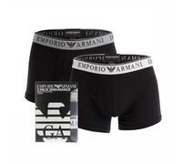 Emporio Armani Men's Stretch Cotton Endurance 2-Pack-Trunk, Black/Black, XL (Pack of 2)
