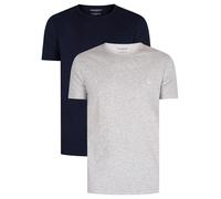 Emporio Armani Men's Pack of 2 Pure Cotton T-shirts Pyjama top, Black/Grey, S UK