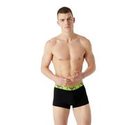 Armani Mens 3 Pack Monogram Logo Boxer Trunks in Black Cotton - Size X-Large