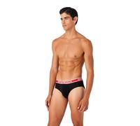 Emporio Armani Men's 3-Pack Core Logoband Brief Boxer, White/Black/Red, XL (Pack of 3)