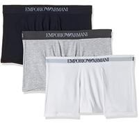 Emporio Armani Men's 3-pack Cotton Trunks underwear, Multicoloured (Bco/Grigiomel/Marine), L UK