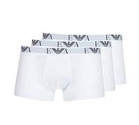 Emporio Armani Mens 3 Pack Logo Trunks Cotton