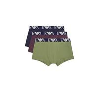 Emporio Armani Mens 3 Pack Logo Trunks Green/Blue/Red 20385 M