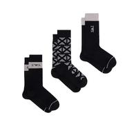 Emporio Armani Men's 3 Pack Short Socks, Black Eagles/Black/Black, One Size