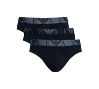 EMPORIO ARMANI Men's Bold Monogram 3-Pack Brief, Blue, XXL