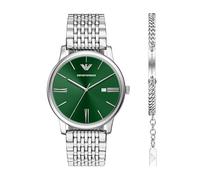 Emporio Armani Men's 42MM Silver-Tone Stainless Steel Watch, AR80087SET